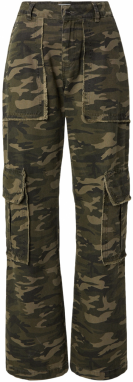 FIVE STAR GIRL Džínsy 'CAMO CARGO DENIMS'  zelená