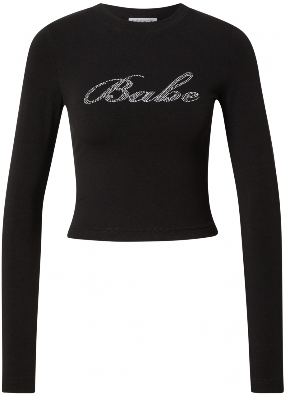 FIVE STAR GIRL Tričko 'ESSENTIALS CROPPED LONG SLEEVE'  čierna
