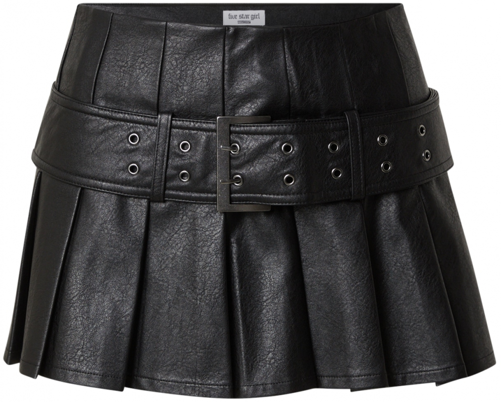 FIVE STAR GIRL Sukňa 'VEGAN LEATHER SKIRT'  čierna