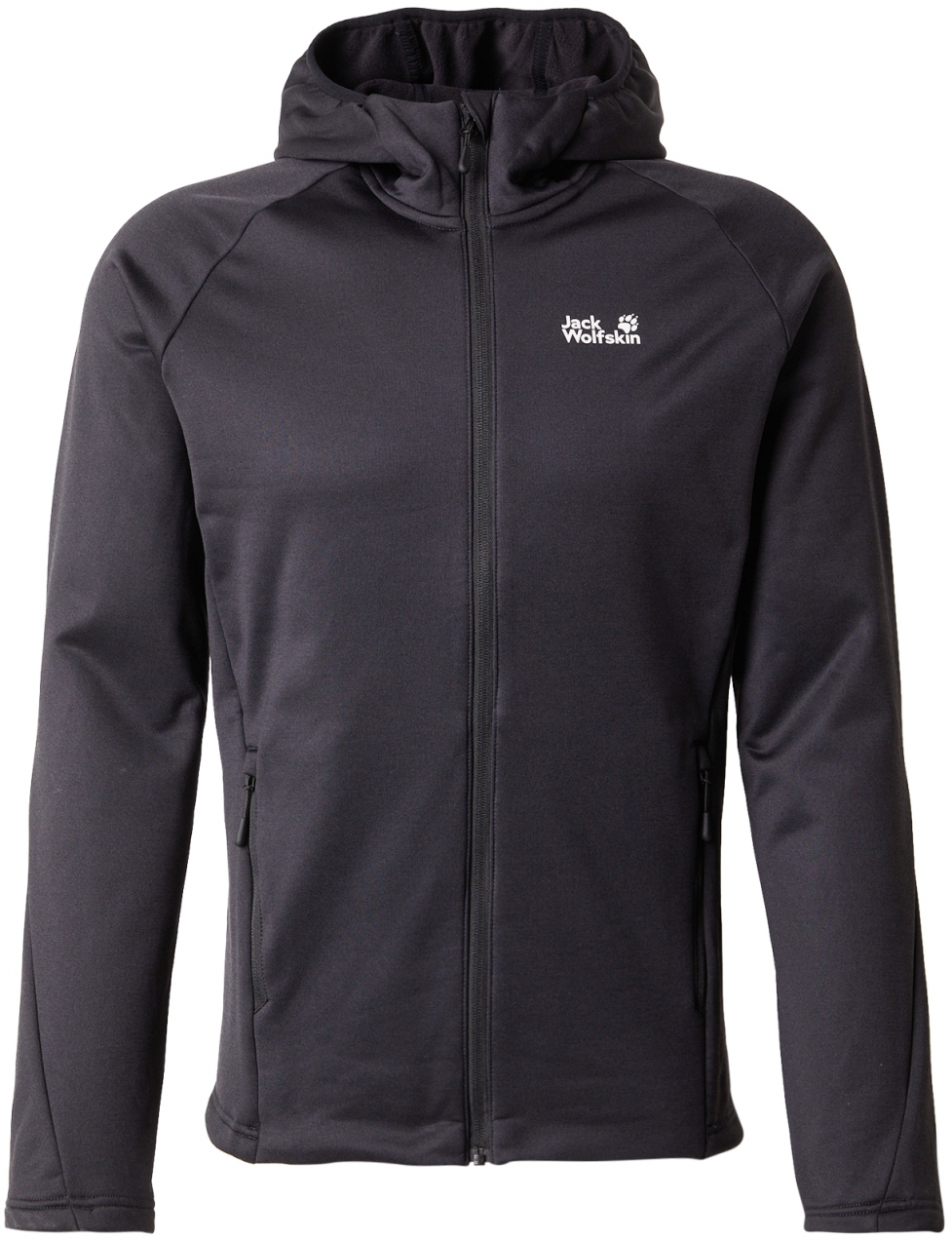 JACK WOLFSKIN Funkčná flisová bunda 'PEAK DISTRICT'  čierna / biela