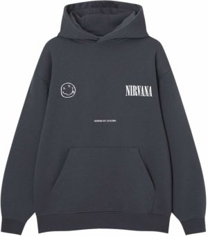 Pull&Bear Mikina  svetlobéžová / antracitová / svetlosivá