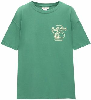 Pull&Bear Tričko  pastelovo žltá / zelená