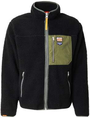 Superdry Flisová bunda  námornícka modrá / olivová