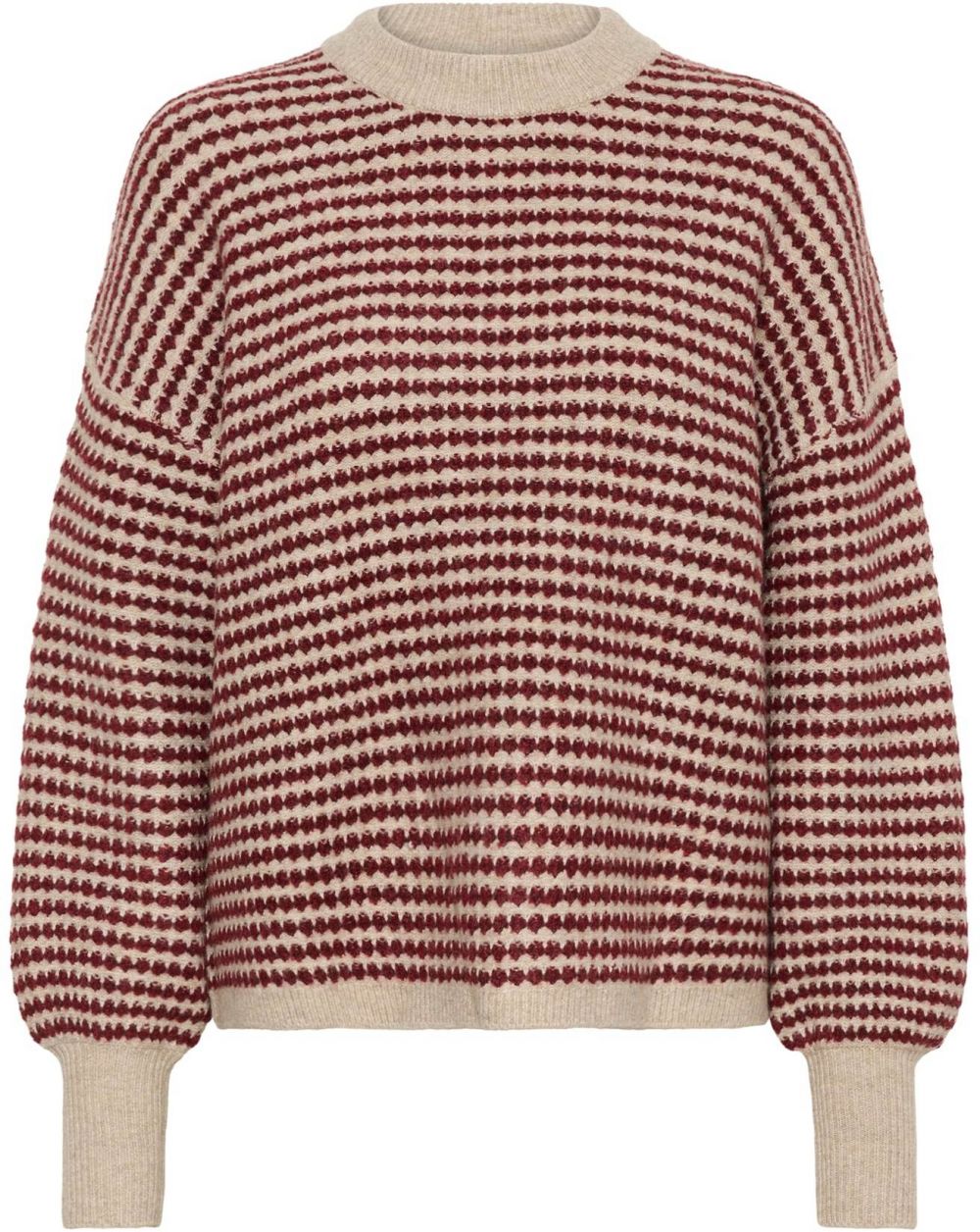 Kaffe Sveter 'Ellery'  béžová / vínovo červená