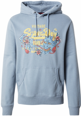 Superdry Mikina 'TOKYO'  svetlomodrá / žltá / sivá / tmavočervená
