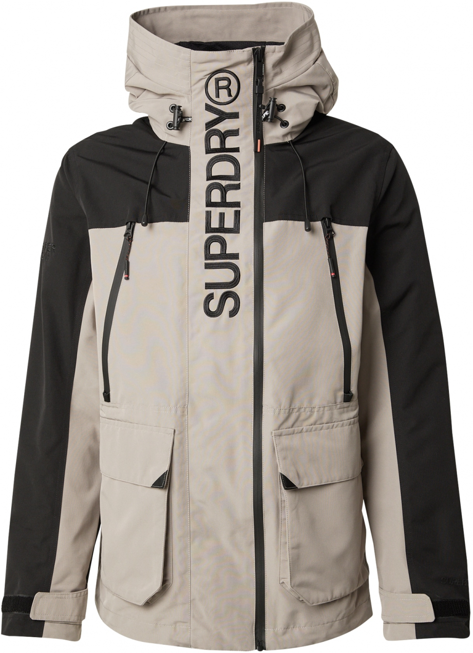 Superdry Prechodná bunda  tmavobéžová / čierna