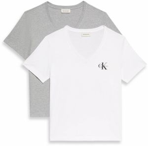 Calvin Klein Jeans Tričko  sivá melírovaná / biela