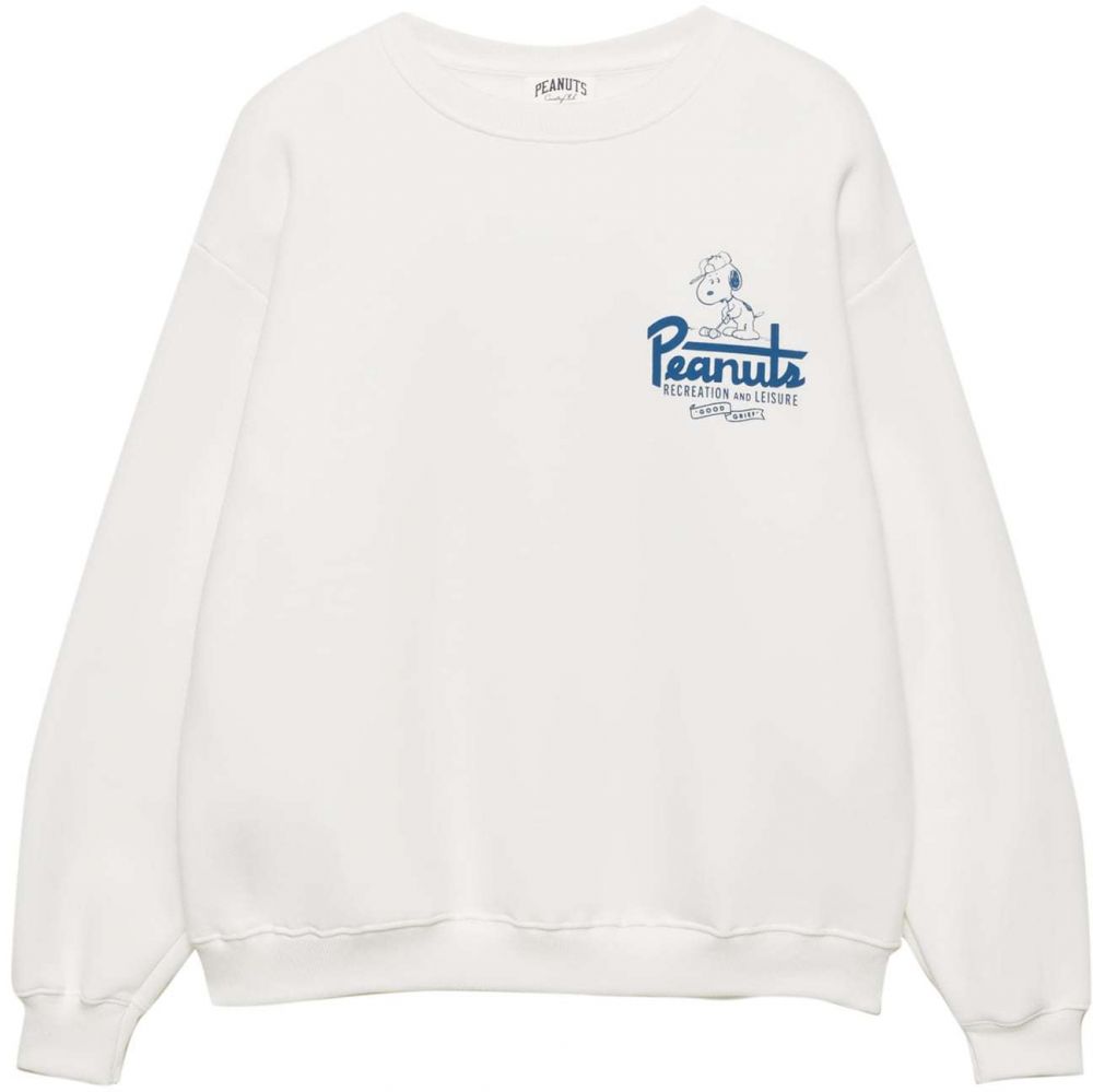 Pull&Bear Mikina 'PEANUTS'  tmavomodrá / biela