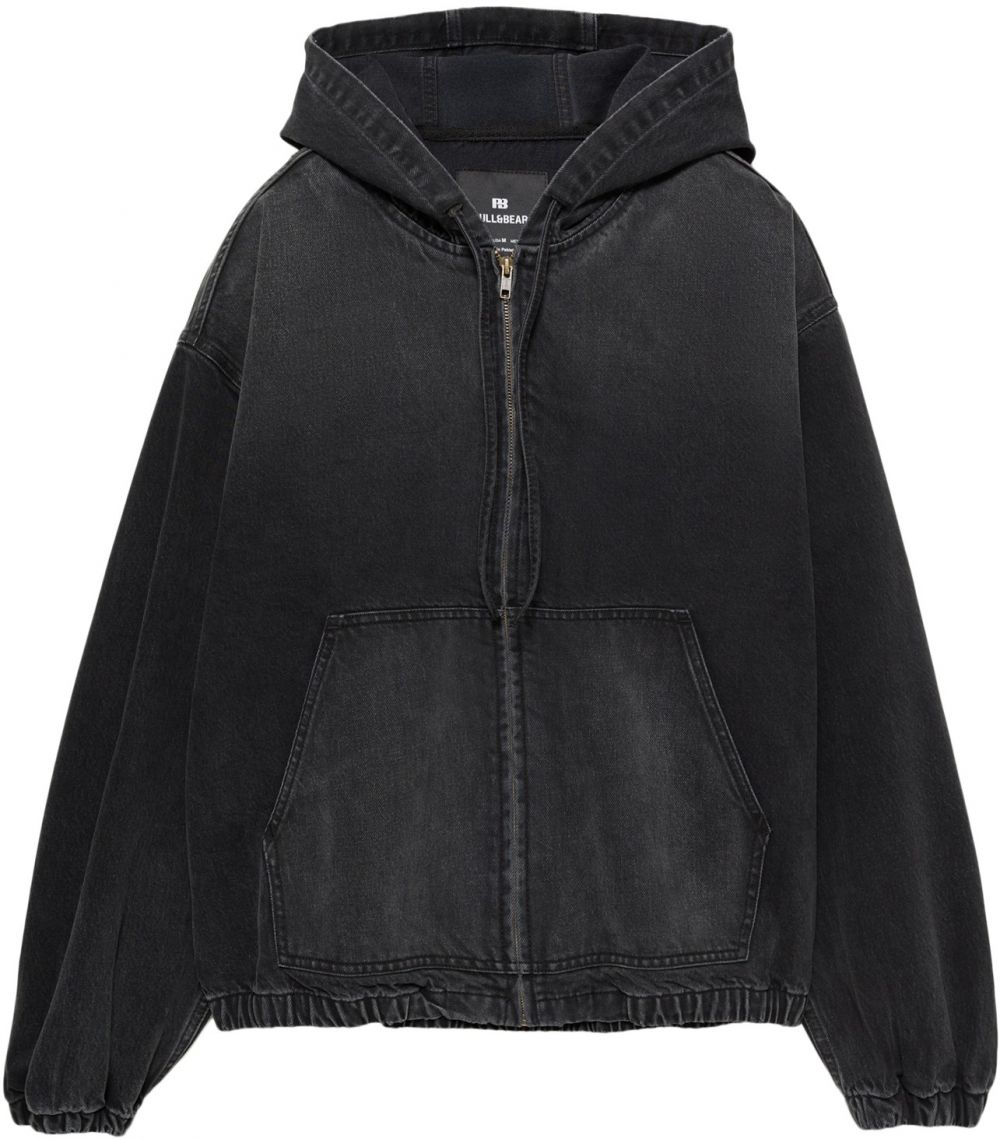 Pull&Bear Tepláková bunda  čierna