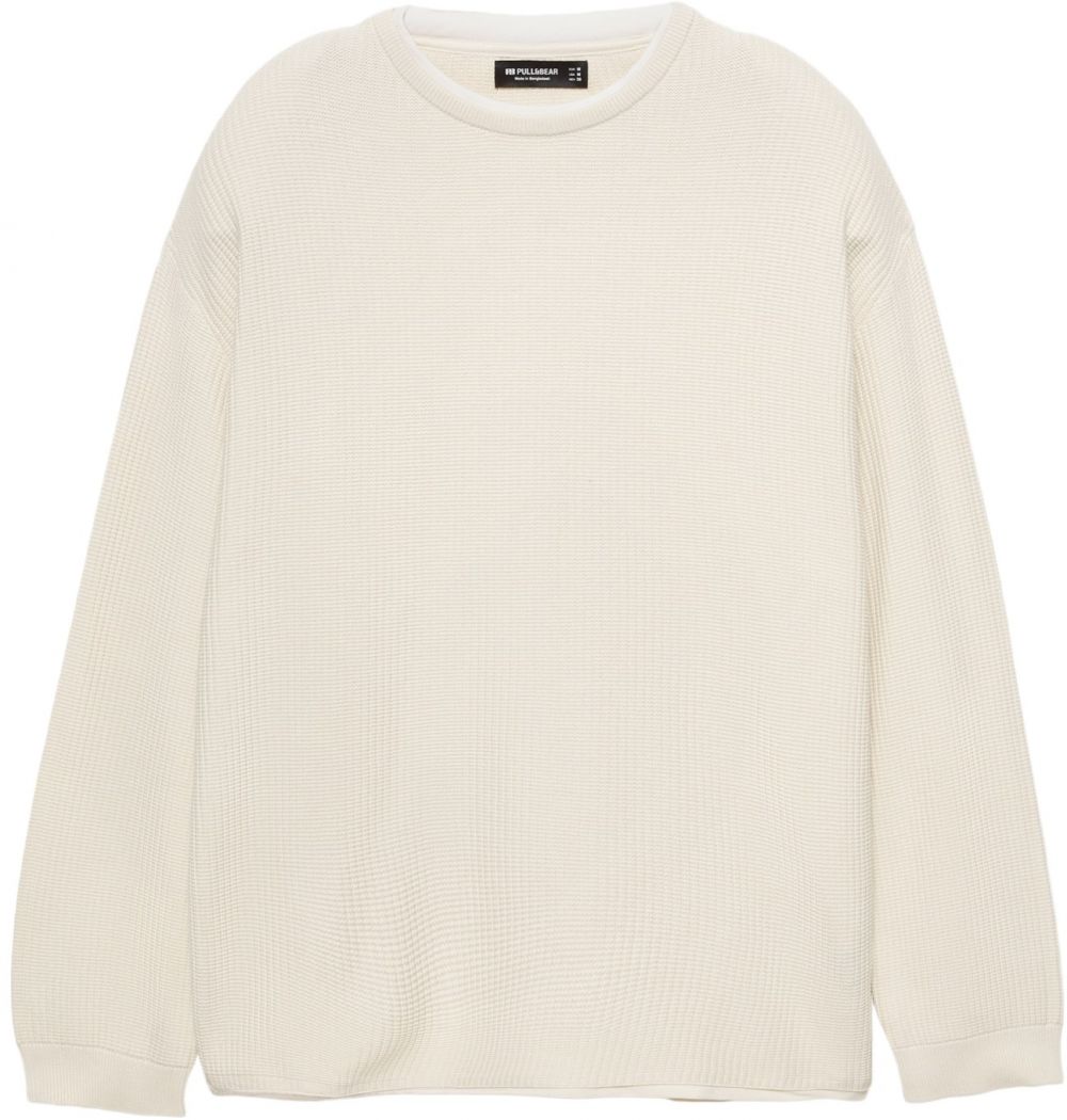 Pull&Bear Sveter  biela ako vlna
