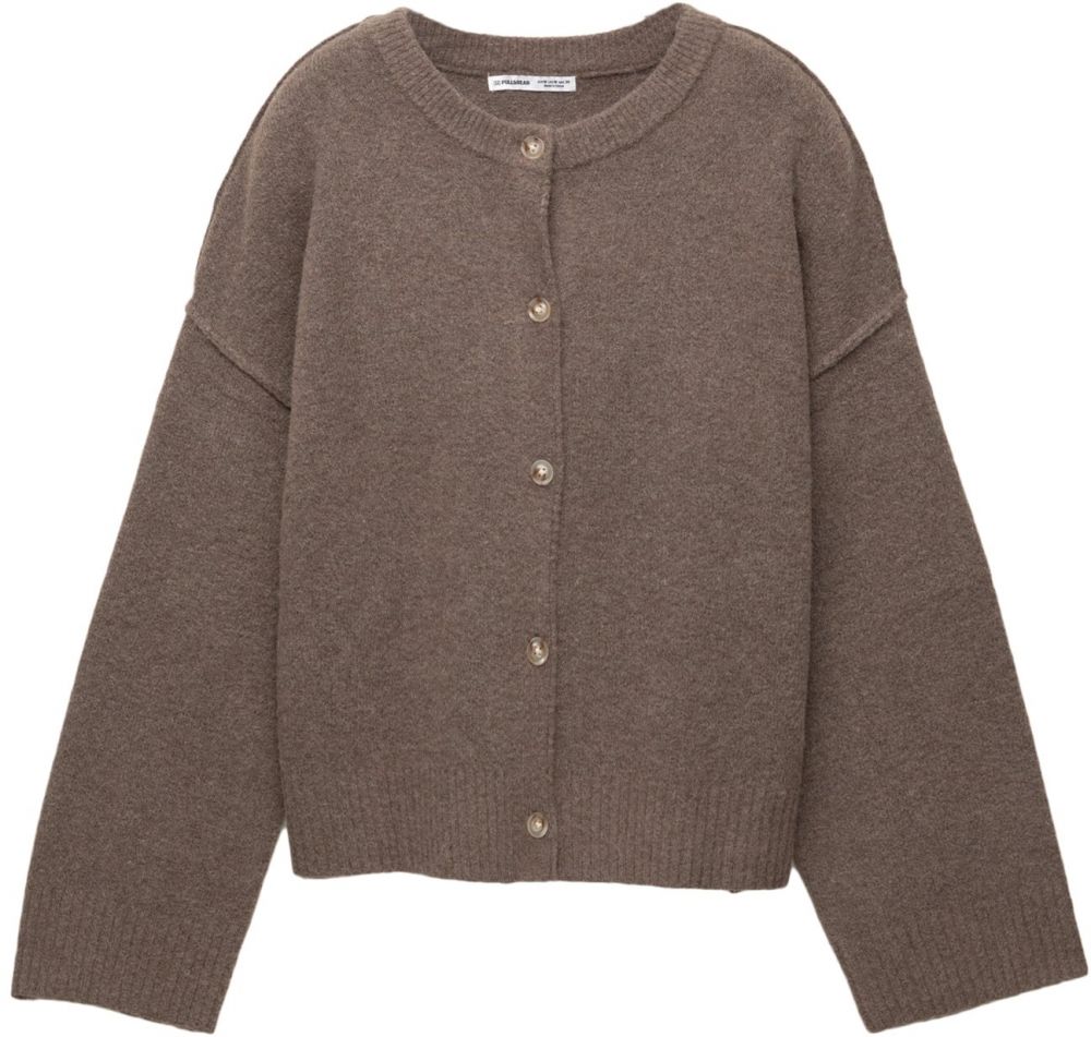 Pull&Bear Kardigán  hnedá melírovaná
