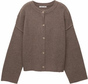 Pull&Bear Kardigán  hnedá melírovaná