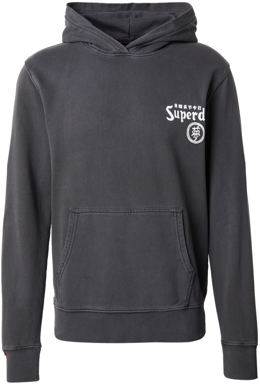 Superdry Mikina 'TOKYO NARRATIVE'  čierna / biela