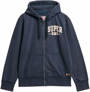 Superdry Tepláková bunda  béžová / námornícka modrá