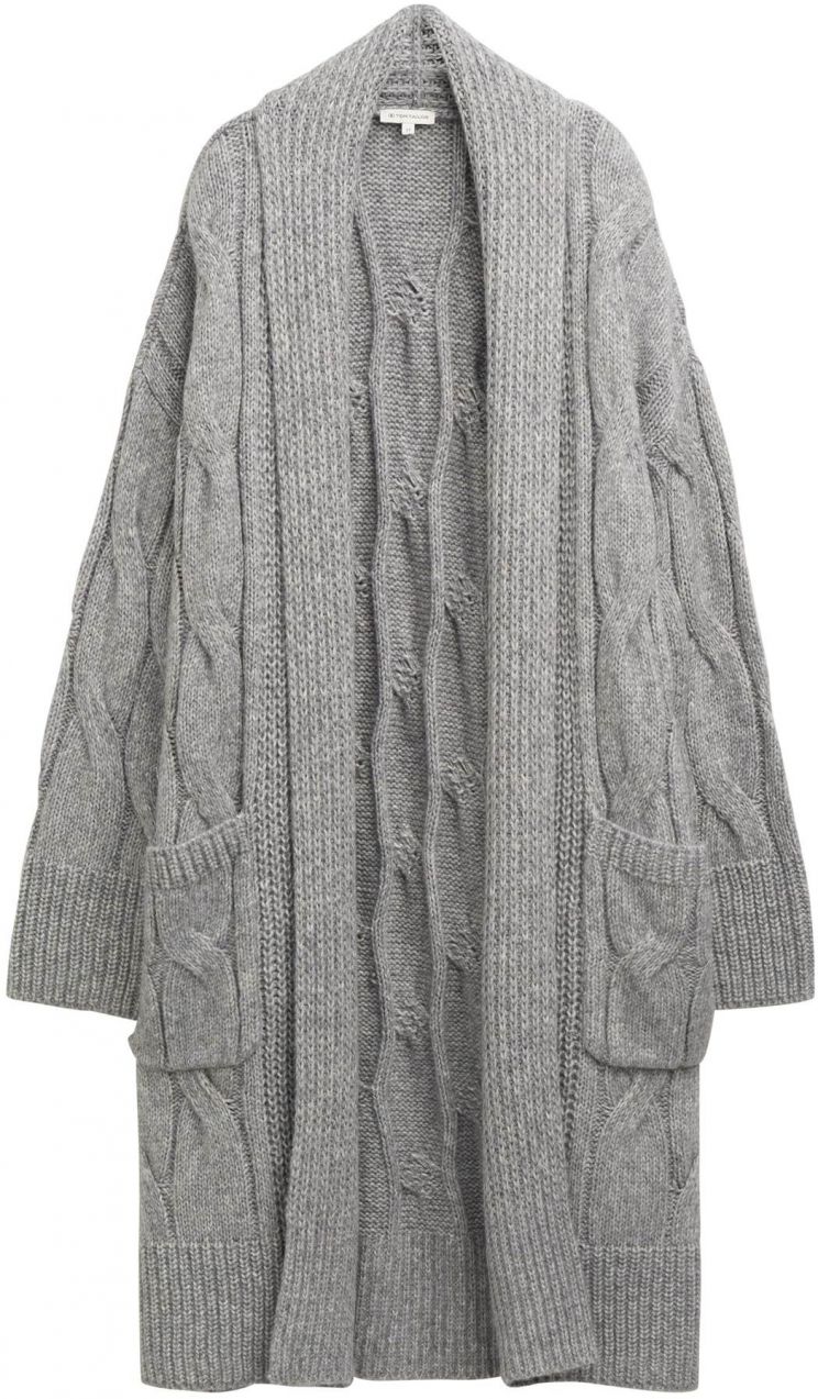 TOM TAILOR Oversize kardigán  tmavosivá