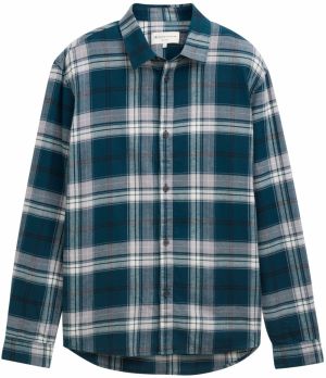 TOM TAILOR DENIM Košeľa  petrolejová / čierna / biela