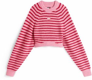 Tommy Jeans Sveter  svetloružová / tmavočervená