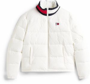 Tommy Jeans Prechodná bunda 'ESS'  červená / čierna / biela