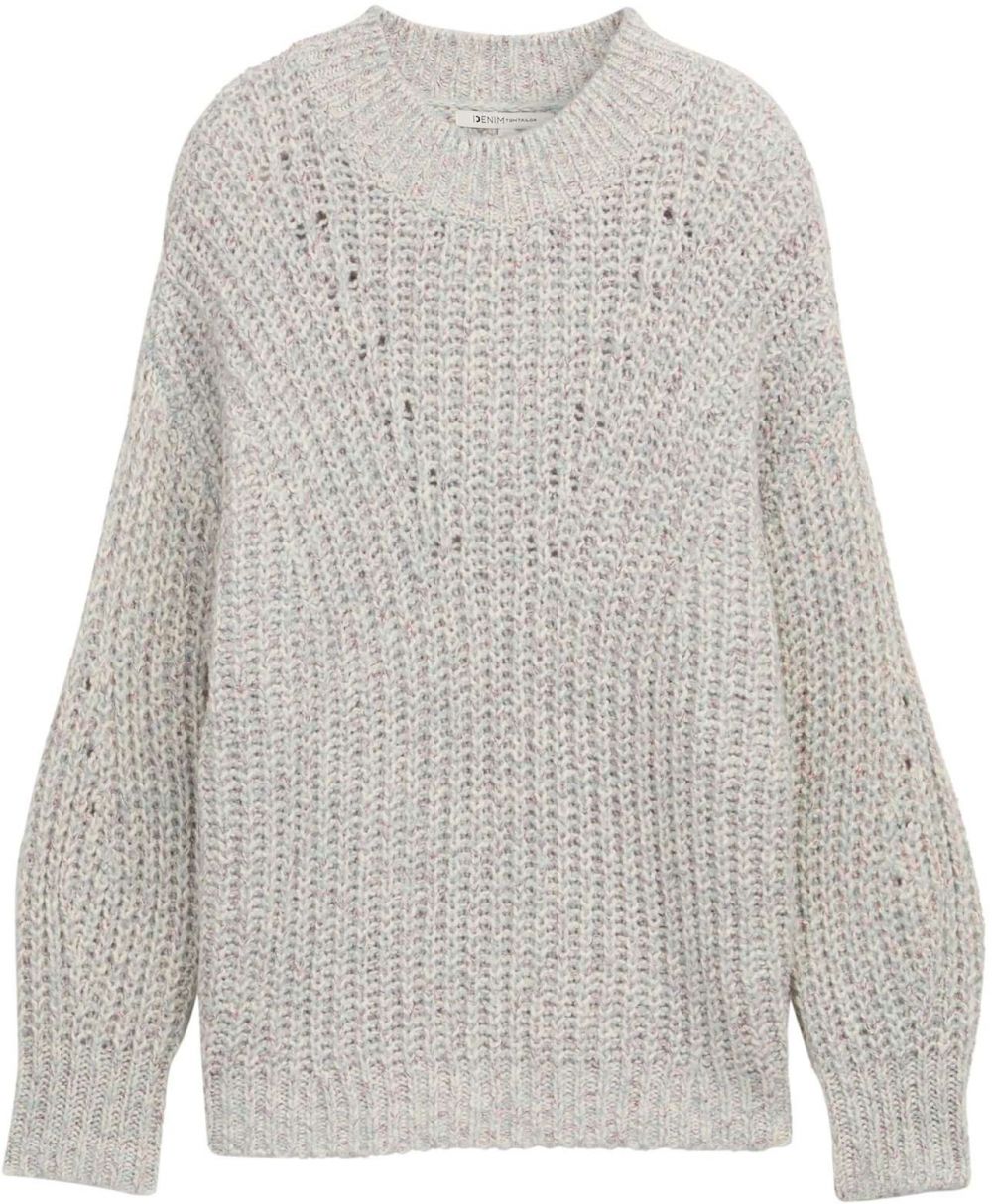 TOM TAILOR DENIM Sveter  svetlobéžová / mätová / ružová / purpurová