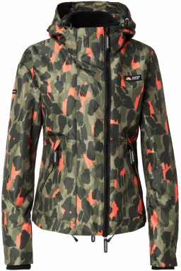 Superdry Prechodná bunda  kaki / tmavozelená / koralová
