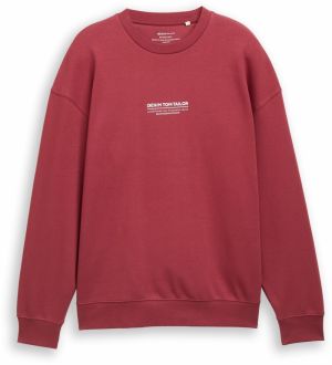 TOM TAILOR DENIM Mikina  melónová / biela