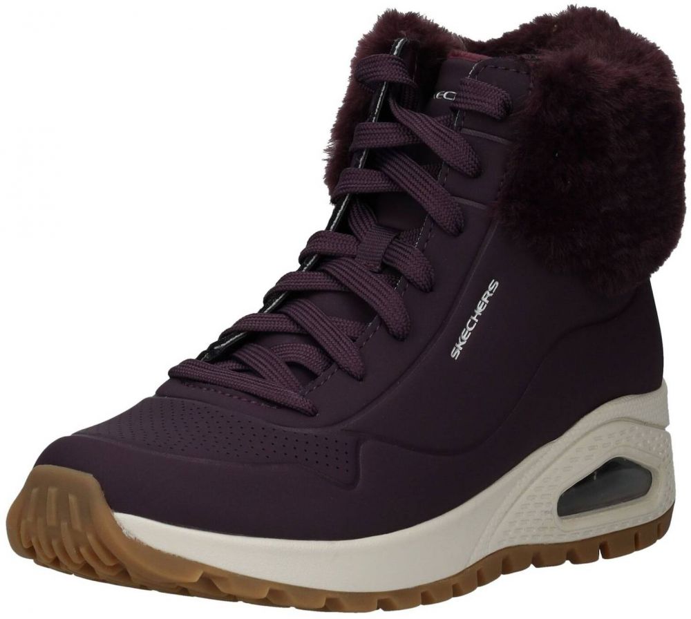 SKECHERS Šnurovacie členkové čižmy  vínovo červená