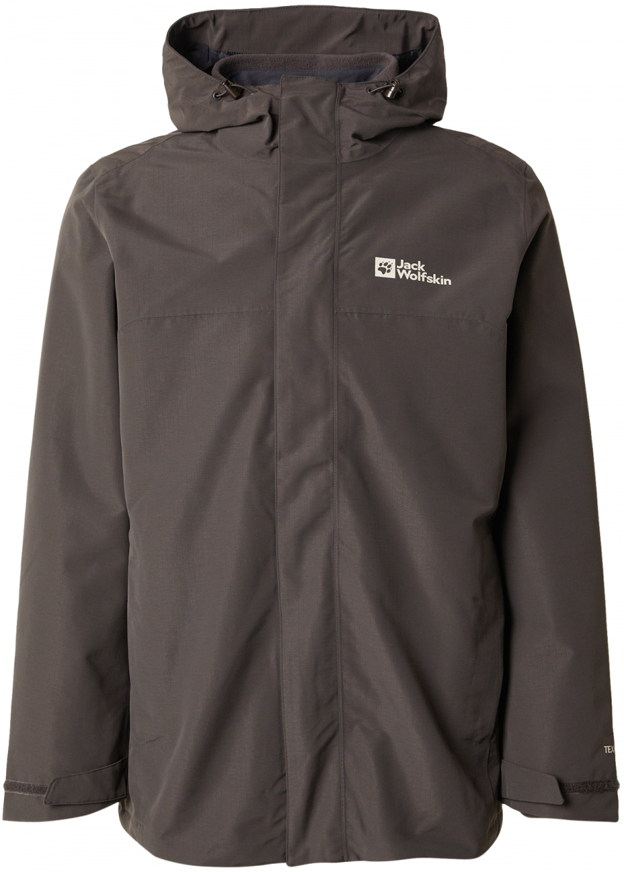 JACK WOLFSKIN Outdoorová bunda 'Altenberg'  tmavohnedá / biela