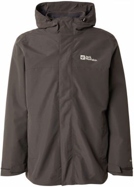 JACK WOLFSKIN Outdoorová bunda 'Altenberg'  tmavohnedá / biela