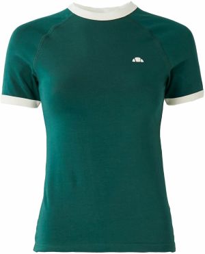 ELLESSE Tričko 'Etchemin'  tmavozelená / biela