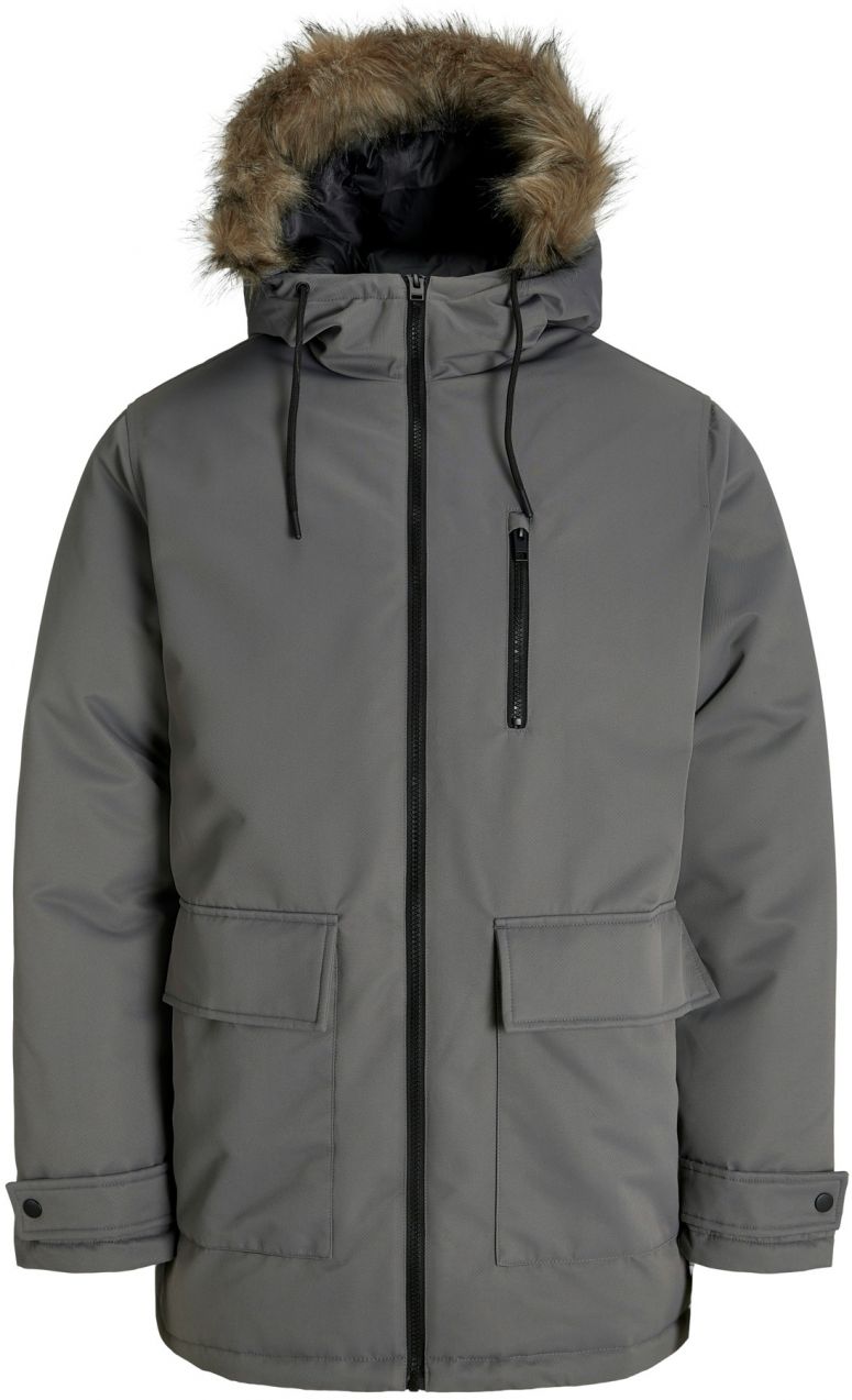 JACK & JONES Zimná parka 'JJCHARLIE'  svetlohnedá / sivá
