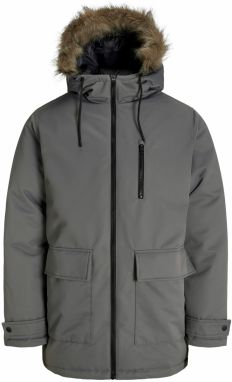 JACK & JONES Zimná parka 'JJCHARLIE'  svetlohnedá / sivá