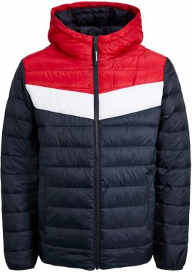 JACK & JONES Prechodná bunda 'JJWEST'  tmavomodrá / krvavo červená / biela