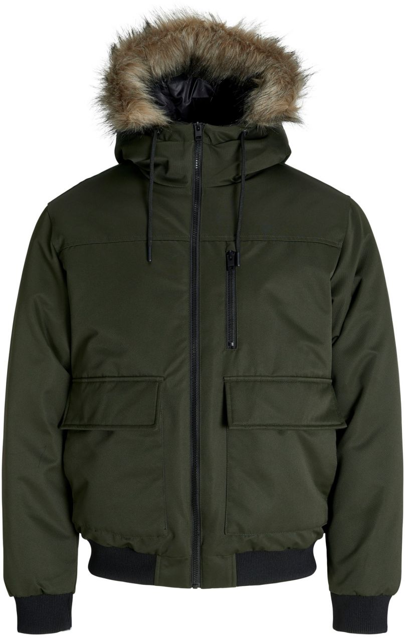 JACK & JONES Zimná bunda 'JJCHARLIE'  tmavozelená