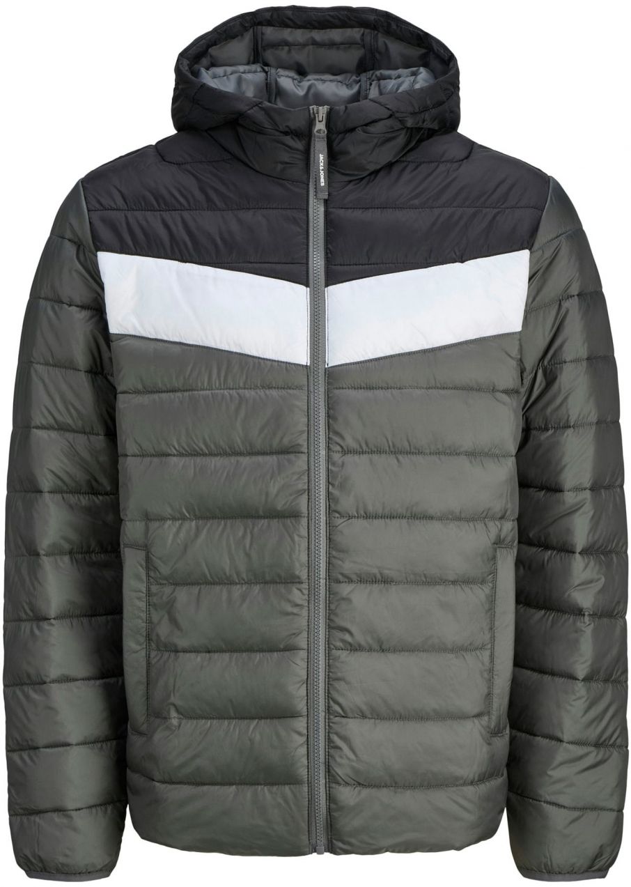 JACK & JONES Prechodná bunda 'JJWEST'  sivá / čierna / biela