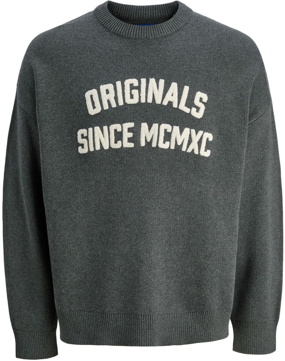 JACK & JONES Sveter 'JORMEADOWS'  tmavosivá / biela