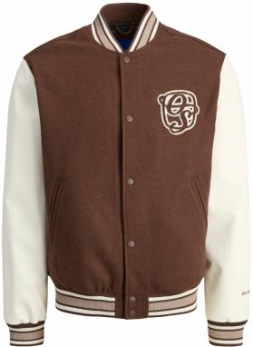 JACK & JONES Prechodná bunda 'JORMEADOWS'  tmelová / hrdzavo červená / biela