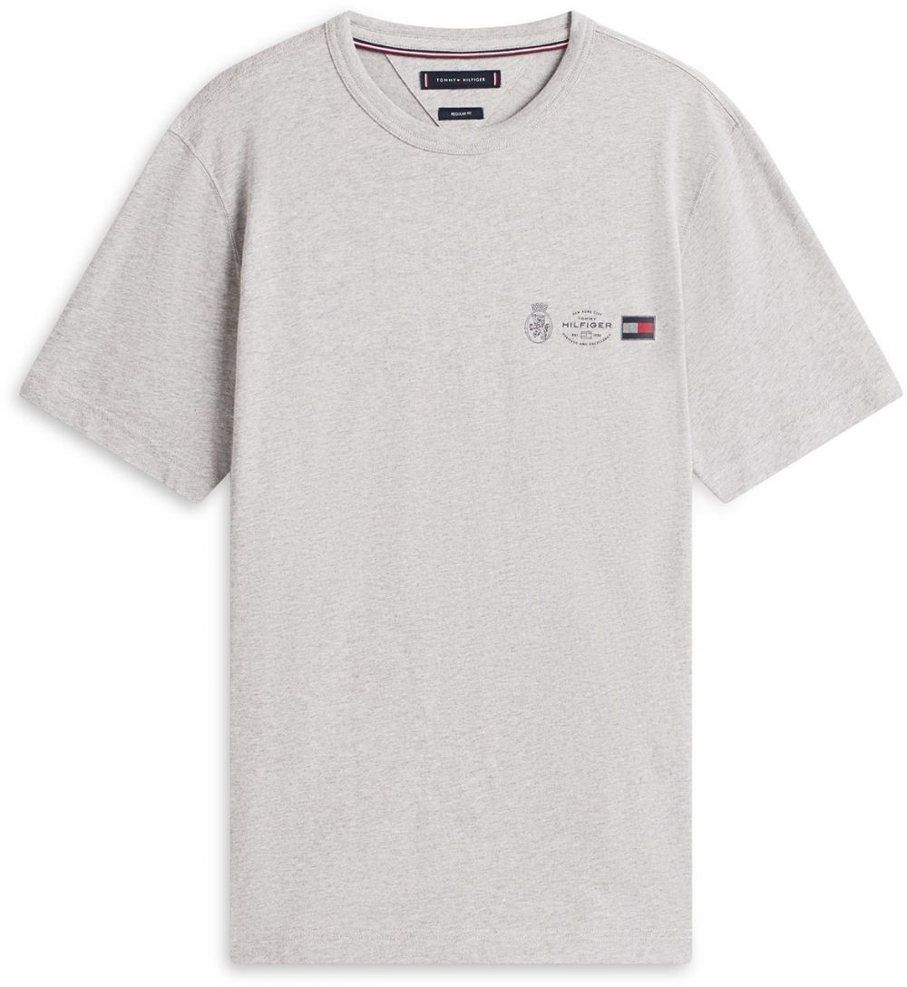 TOMMY HILFIGER Tričko  námornícka modrá / sivá / červená