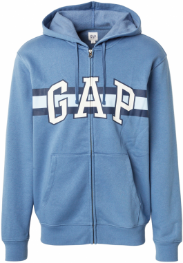 GAP Tepláková bunda 'HERITAGE'  modrá denim / svetlomodrá / tmavomodrá / biela