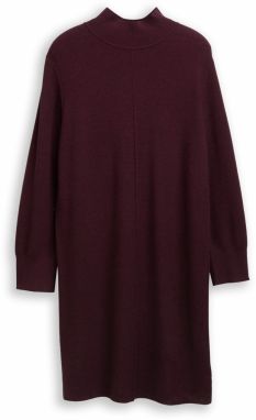 Tom Tailor Women + Pletené šaty  vínovo červená