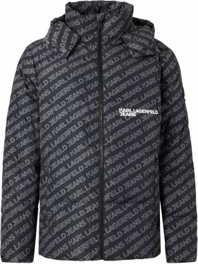 KARL LAGERFELD JEANS Zimná bunda  sivá / čierna / biela