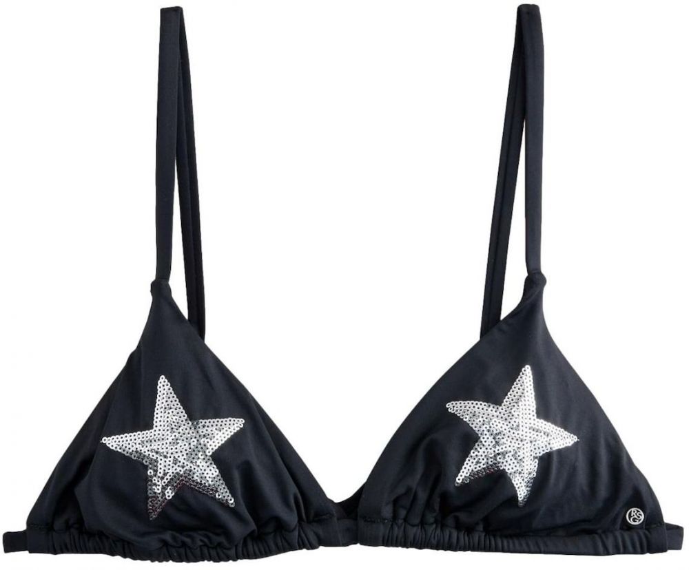Rockett St George Bikinový top  čierna / strieborná