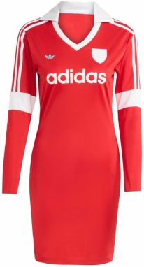 ADIDAS ORIGINALS Šaty 'FOOTIE'  červená / biela