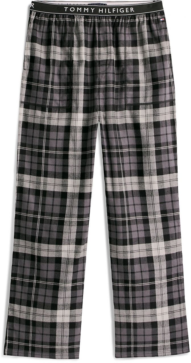 Tommy Hilfiger Underwear Pyžamové nohavice 'Essential'  sivá / zelená / čierna