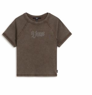 VANS Tričko 'Claire Embellished Baby'  tmavohnedá