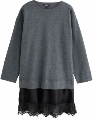 Next Pletené šaty  sivá melírovaná / čierna