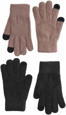Next Prstové rukavice  tmavošedá / čierna