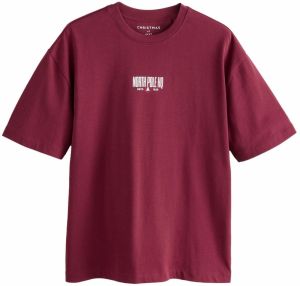 Next Tričko  vínovo červená / biela