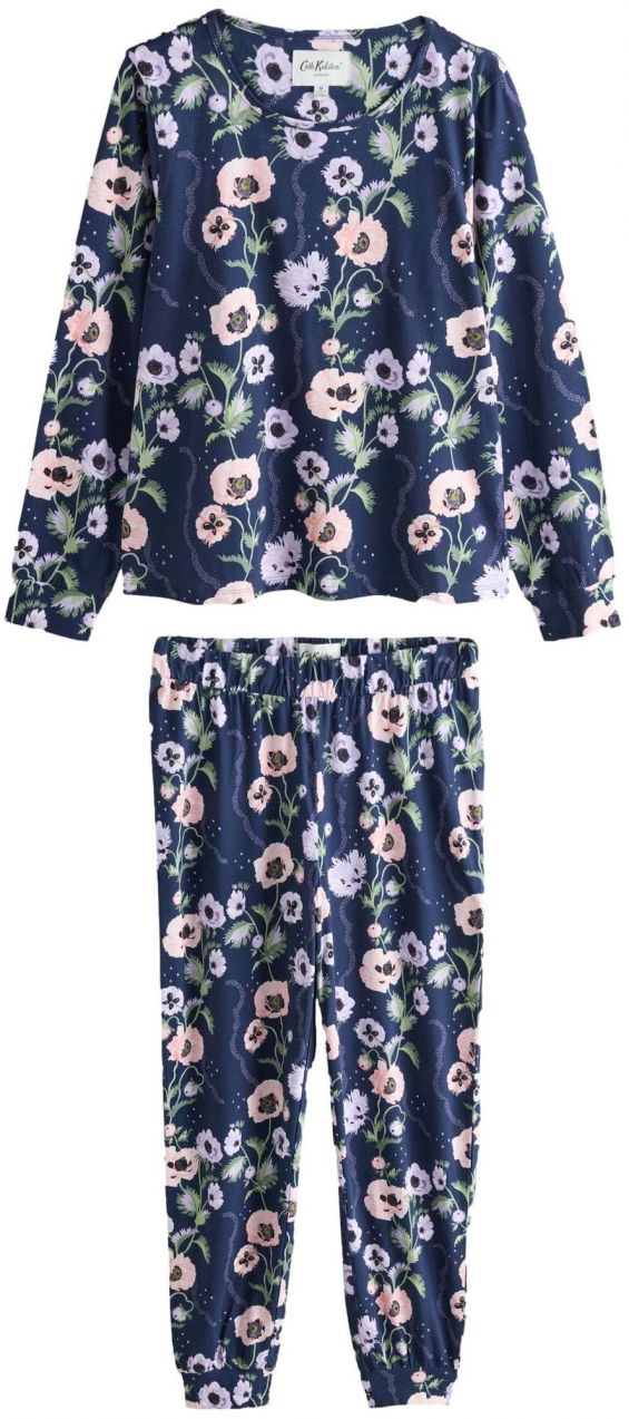 Cath Kidston Pyžamo  námornícka modrá / pastelovo zelená / pastelovo fialová / pastelovo oranžová