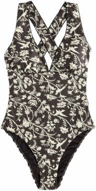 LAURA ASHLEY Jednodielne plavky  čierna / biela