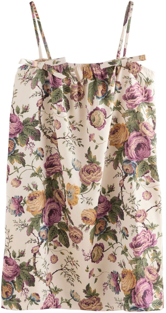 LAURA ASHLEY Nočná košieľka 'Uffington'  šampanské / zelená / levanduľová / čierna